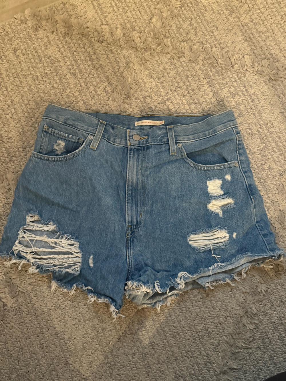 Levi’s High-Rise Distressed Mom Shorts